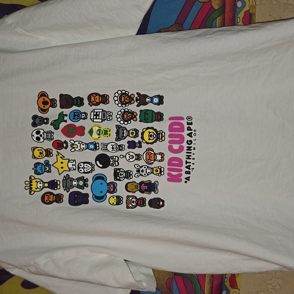 Bape X Kid Cudi Baby Milo And Friends White Graphic T-Shirt
